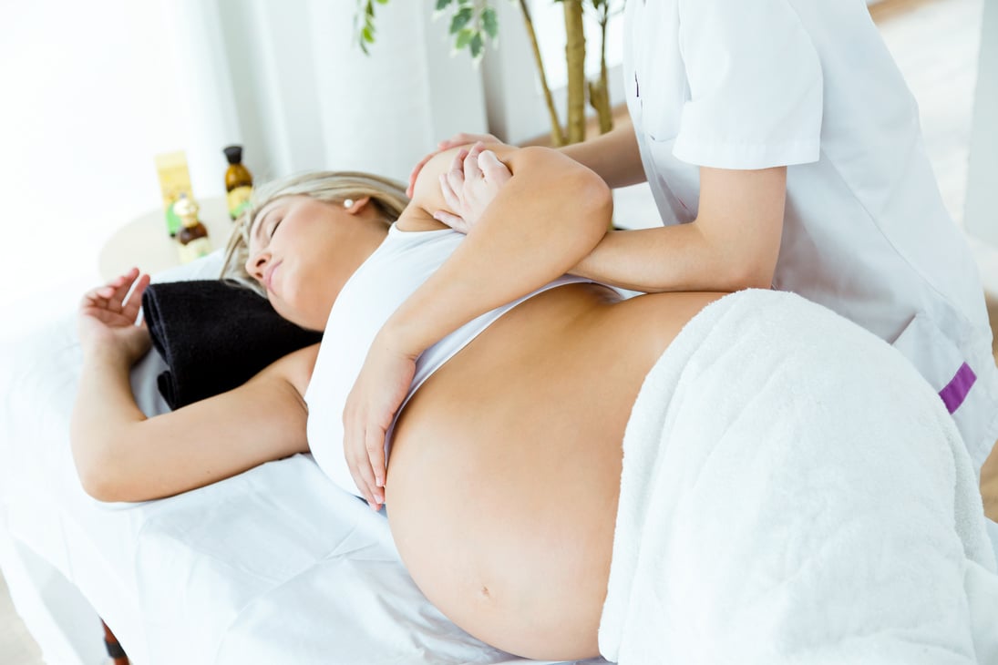 Beautiful Pregnant Woman Having a Massage