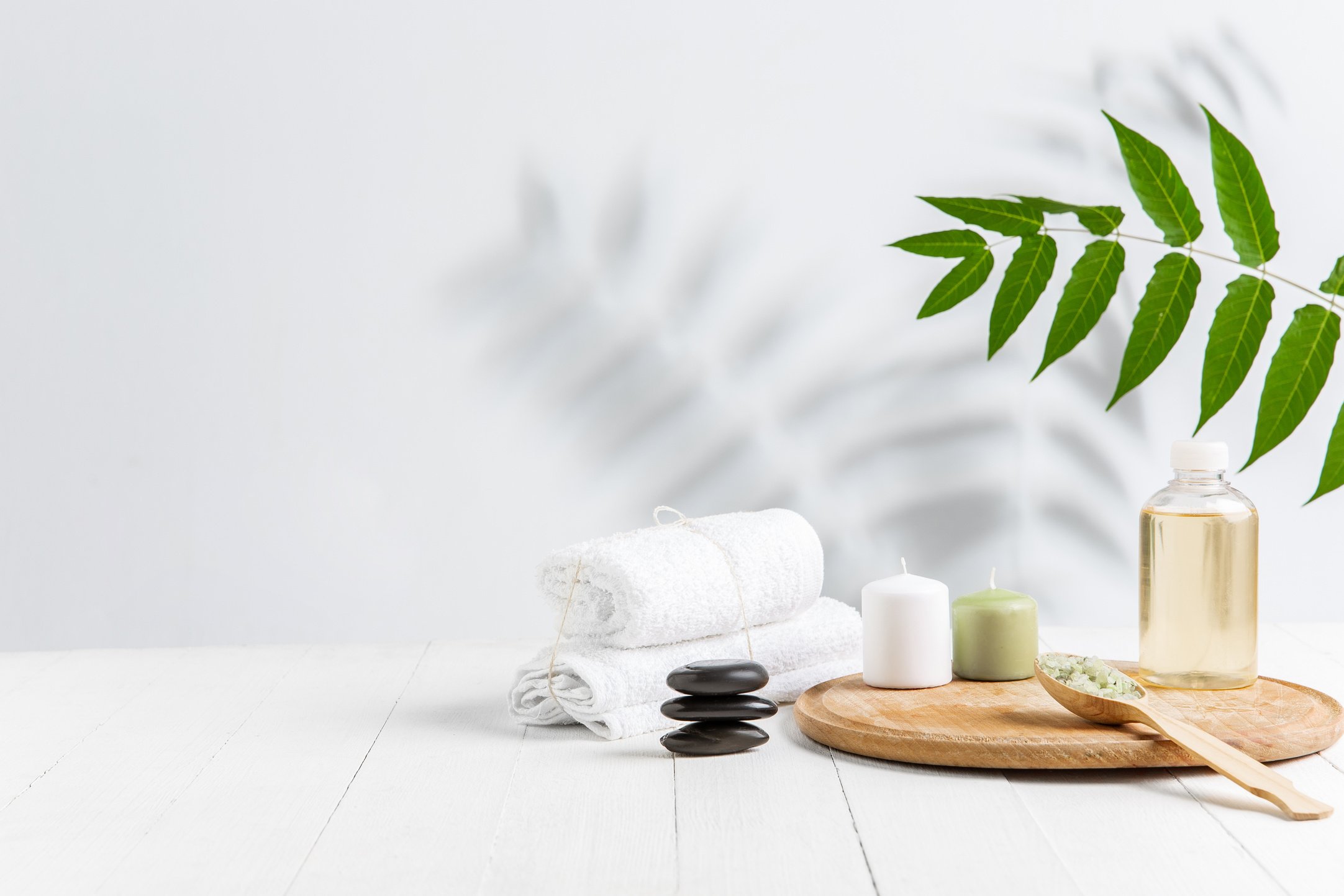 Beautiful Spa Composition on Massage Table